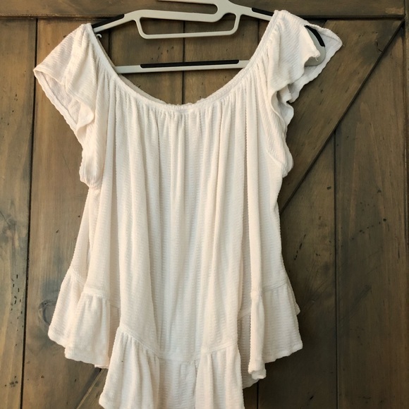 Free People White Off the Shoulder Top - Picture 2 of 5